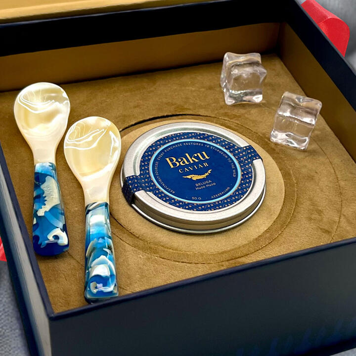 Each set includes premium caviar, mother-of-pearl spoons, a caviar opener, and a freeze pack. We'll customise it to suit your taste and budget. Just give us a call!